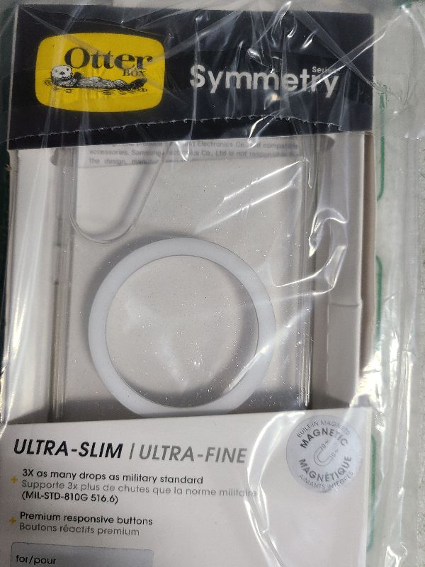 Photo 1 of OtterBox Samsung Galaxy S25+ Symmetry Series Clear Magnet Case - Stardust Clear/Glitter