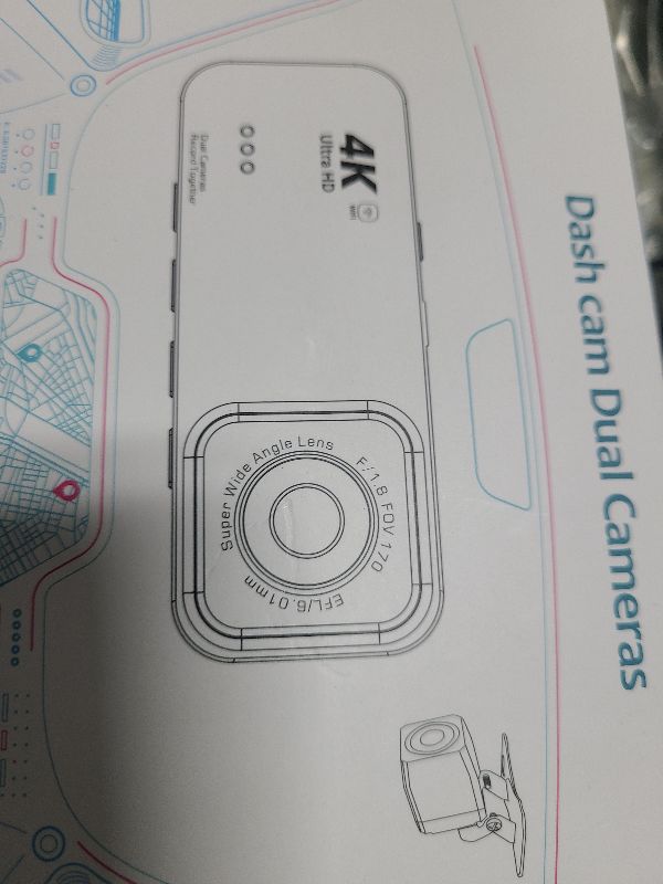 Photo 1 of Dash Cam Front and Rear, 4K+1080P Dual Dash Camera for Cars with 5G WiFi, Built-in 32GB Card, Night Vision, G-Sensor, 24H Parking Mode