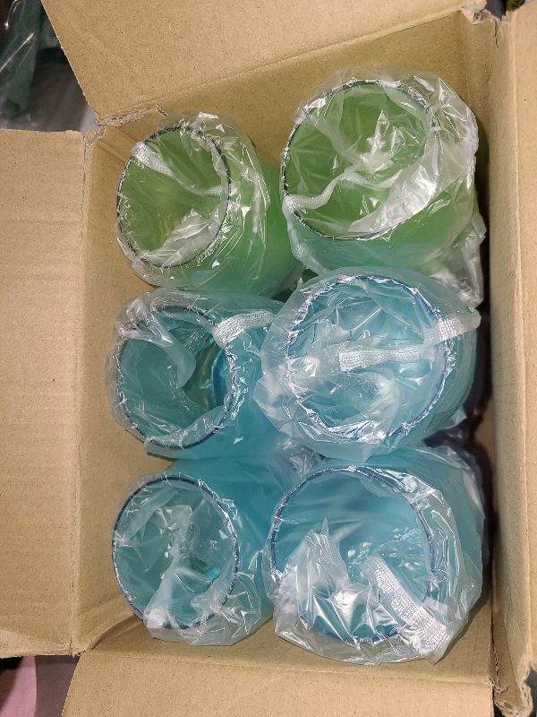 Photo 1 of 24 Pack 12oz Plastic Stemless Wine Glasses set Colored Plastic Reusable Wine Shatterproof BPA Free Wine Glasses Bulk Party Stemless Wine Glasses Cups for Indoor Outdoor Dining Wine Supplies 6 Colors