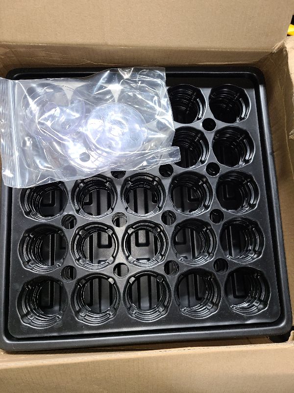 Photo 1 of [Thick Plastic] 4 Set Strong Seed Starter Tray with 4" Humidity Dome and Pellet Holder for 100 Jiffy 30mm, 36mm & 42mm Peat Pellets, Seed Starting, Germinating Propagating, Pellet Not Included