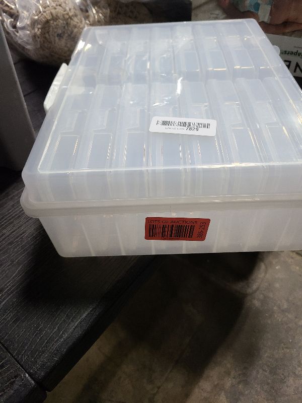 Photo 1 of novelinks Transparent 4" x 6" Photo Cases and Clear Craft Keeper with Handle - 16 Inner Cases Plastic Storage Container Box (Clear) 