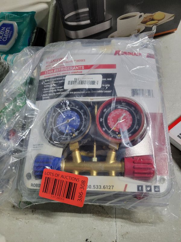 Photo 1 of Robinair 45111 R134a Brass Manifold Hose Kit
