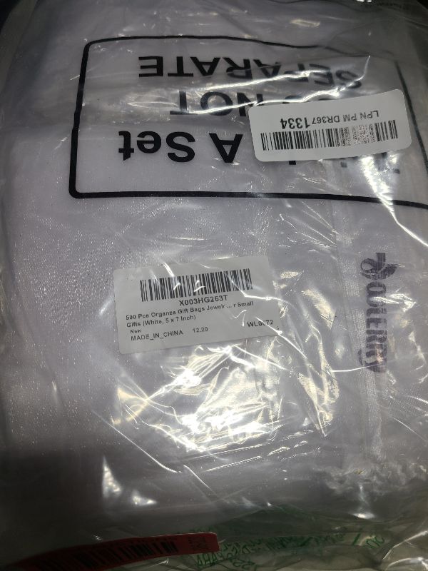 Photo 1 of 500 Pcs Organza Gift Bags Jewelry Small Mesh Drawstring Sachet Wedding Favor Bracelet Bags for Packaging Jewelry Pouches Small Gifts(5 x 7 Inch,White)