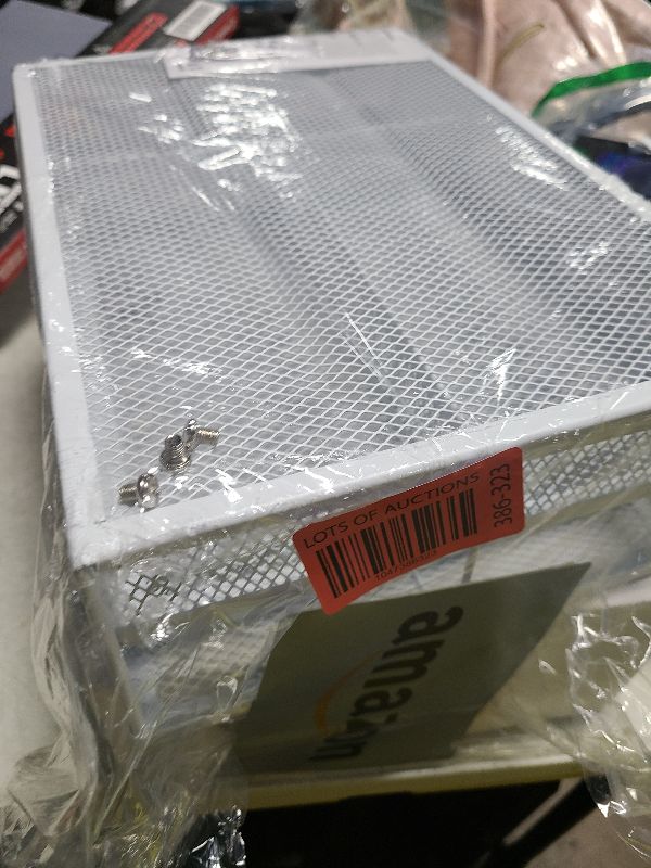 Photo 1 of ROSLINE Under Desk Drawer Organizer, Clamp On 2 Tier Slide Out Mesh Storage Drawer, Metal Under Desk Storage for Home and Office (White - 2 Tier)