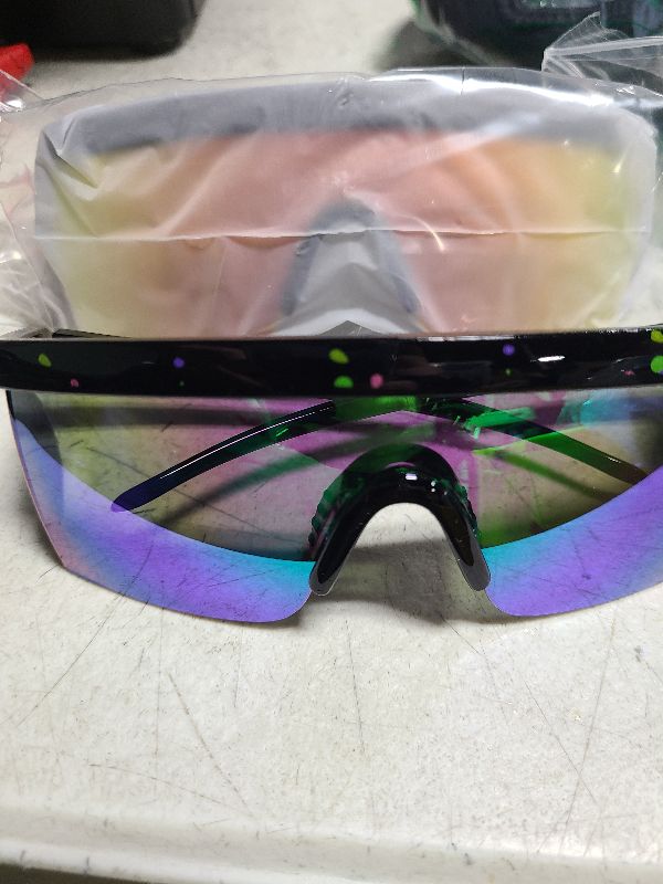 Photo 1 of 2 Pair Summer Sports Sunglasses UV Protection Polarized Riding Sunglasses Windproof Cycling Baseball Glasses for Men Women Fishing Running Golf Fishing