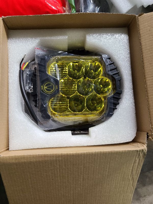 Photo 1 of 7 inch 90W Amber Yellow LED Driving Light Compatible with Wrangler Off Road Vehicle ATV UTV Cart Lighting Trucks Pickup F150 Work Light, Pack of 1