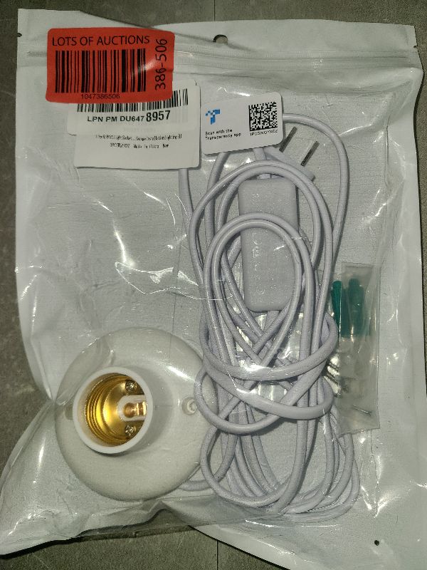 Photo 1 of 1 Pcs 9.84 ft Light Socket with Cord E26/ E27 Light Bulb Socket with On/Off Switch Hanging Light Cord Extension,for Garage Installation Lighting (1)