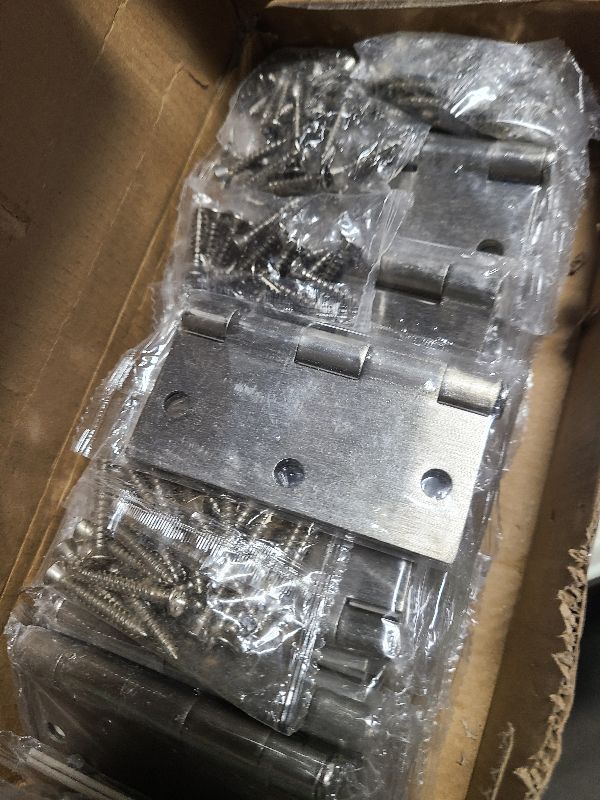 Photo 1 of 30 Pack Nickel Door Hinges Satin Nickel 3.5 x 3.5 Inch Interior 3 1/2 Inch Door Hinges Brushed Nickel Square Radius Corners Iron Bifold Silver Residential Hinges for Doors Hardware Controls