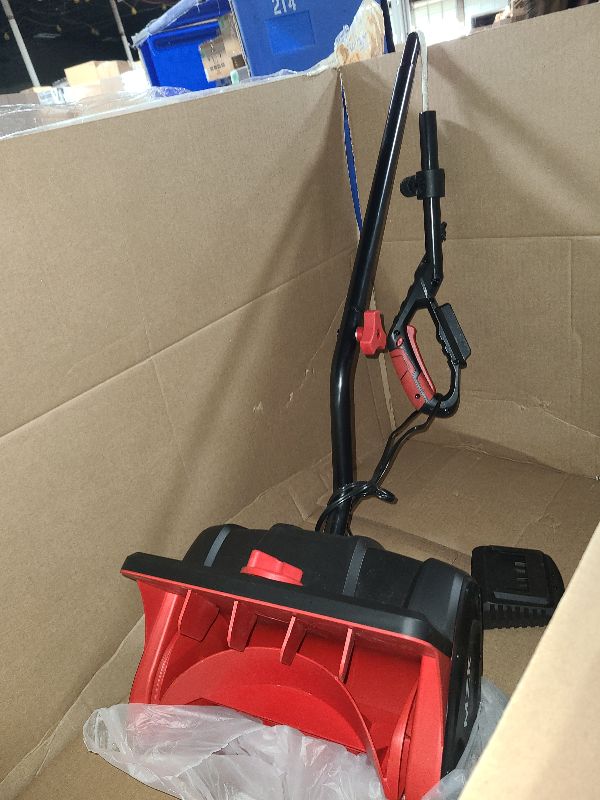 Photo 1 of MZK Cordless Snow Shovel, 20V 13-Inch Battery Powered Snow Thrower, Battery Snow Blower with Directional Plate & Adjustable Front Handle(4.0Ah Li-ion Battery & Fast Charger Included)