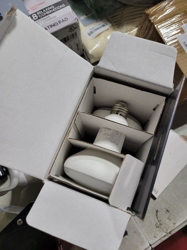 Photo 1 of Philips Hue White Ambiance BR30 LED Smart Bulbs (Bluetooth Compatible), Compatible with Alexa, Google Assistant, and Apple HomeKit, 2-Pack