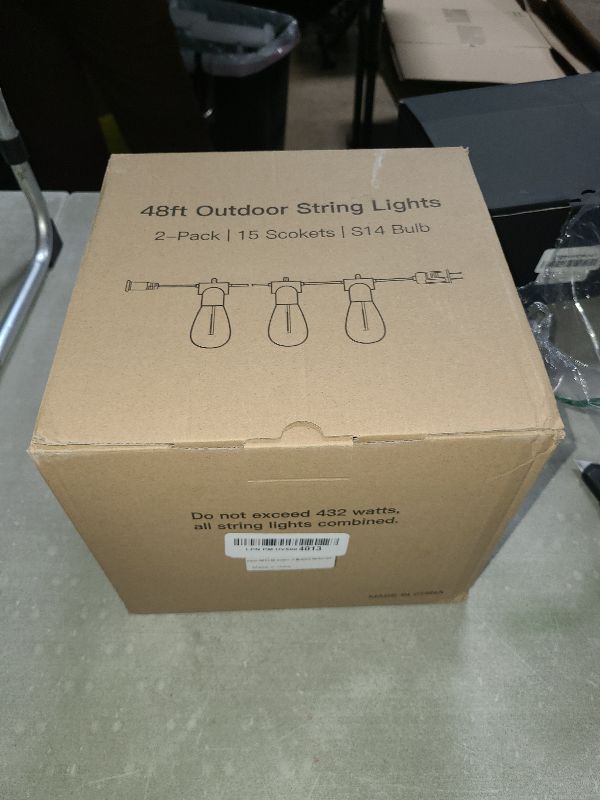 Photo 1 of Aialun 96FT LED Outdoor String Lights with Shatterproof S14 2700K Edison Bulbs Outside Patio, Waterproof Heavy-Duty Commercial Grade Strand Decorative for Porch Backyard Market Cafe Wedding Garden