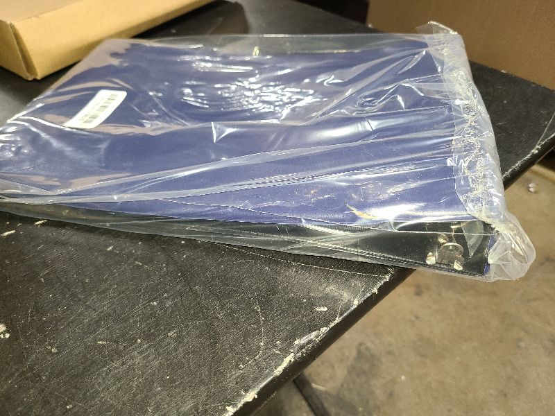 Photo 1 of 7 Ring Business Check Book Binder, 600 Checks Capacity for 9" x 13" Sheets, PU Leather Checkbook Holder with Zip Pouch [Dark Blue]