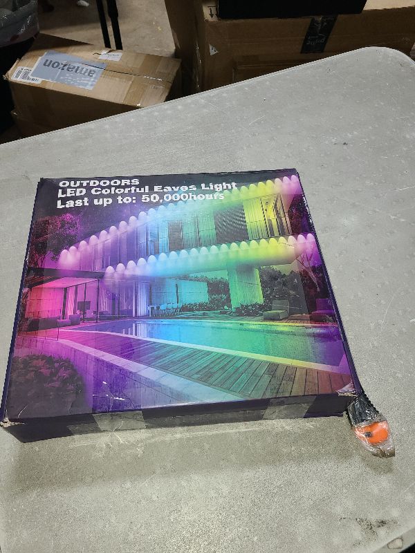 Photo 1 of 300FT Permanent Outdoor RGB Lights - IP67 Waterproof with Smart App Control Remote, DIY Scene Modes, Music Synchronization, Eaves Light for Garden Decor, Deck, Christmas, Party, Party, Halloween,Roof