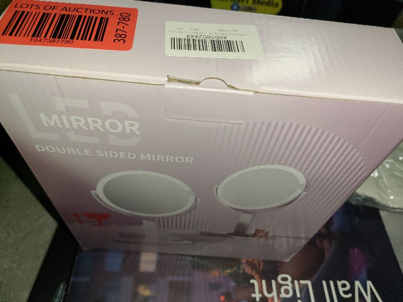 Photo 1 of 7" Lighted Makeup Mirror with Magnification, 1X/10X Magnifying Mirror with Light, Rechargeable Double Sided LED Vanity Mirror, 360° Rotation Light up Mirrors 3 Colors Brightness Adjustable, White