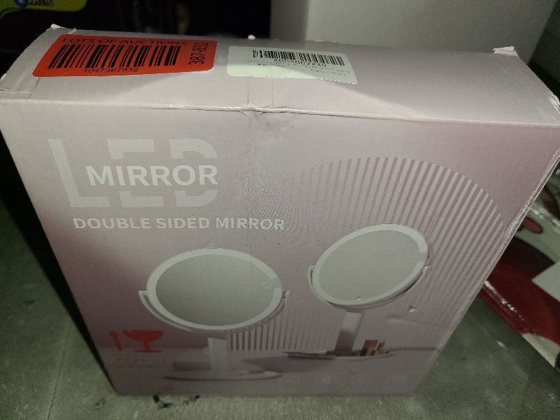 Photo 1 of 7" Lighted Makeup Mirror with Magnification, 1X/10X Magnifying Mirror with Light, Rechargeable Double Sided LED Vanity Mirror, 360° Rotation Light up Mirrors 3 Colors Brightness Adjustable, White