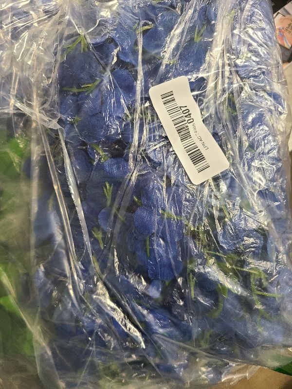 Photo 1 of WEISPARK Fake Hanging Flowers - 12 Pieces 3.75 Feet/Piece Artificial Wisteria Vine Ratta Hanging Garland Silk Flowers for Home Party Wedding Decor (Royal Blue)
