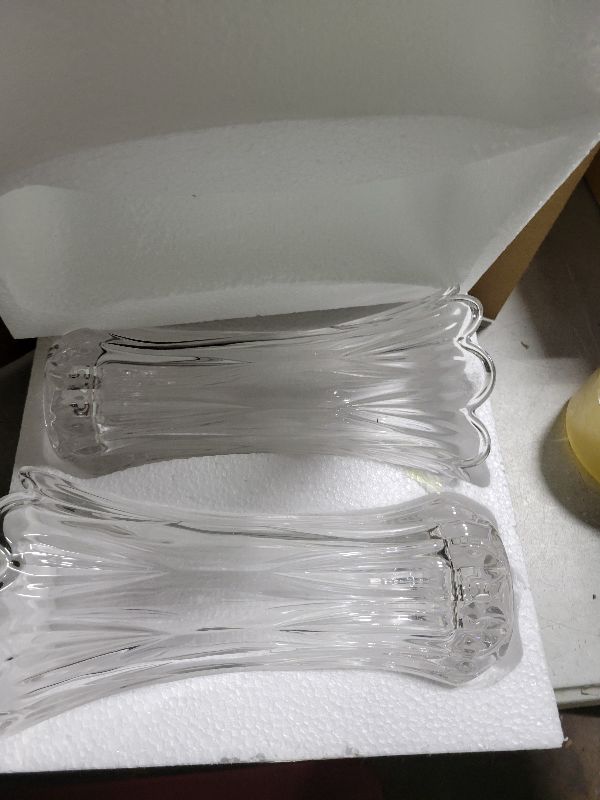 Photo 1 of Pumtus 2-Pack Glass Flower Vases, 9.5 Inch Thickened Clear, Phoenix Tail Shape Decorative Modern Plant Vases for Centerpieces, Home Decor, Wedding, Party, Office