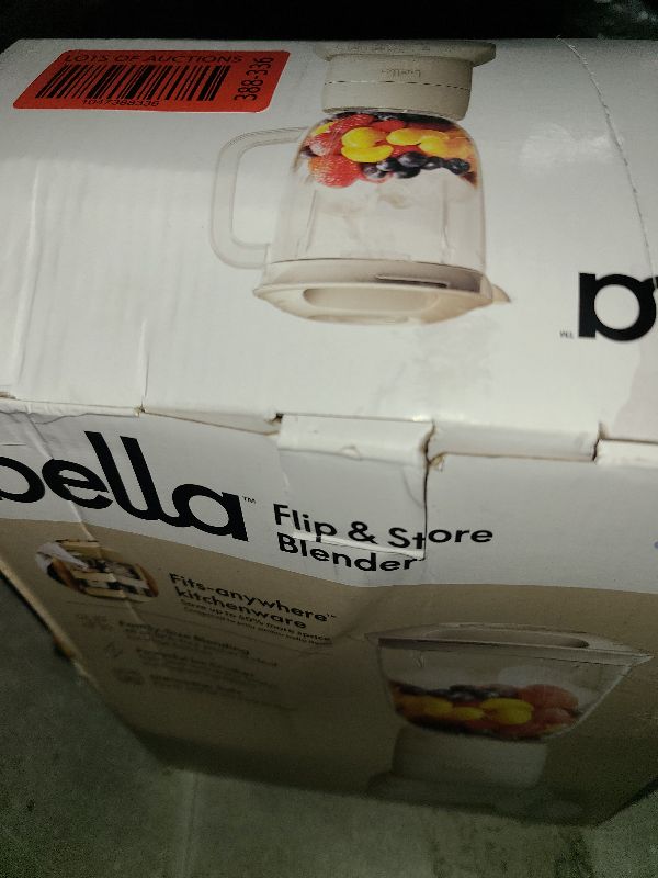 Photo 1 of bella 10 Speed Countertop Blender, Juicer & Smoothie Maker, Fits-anywhere™ Kitchenware, Slim Flip & Store Design, Dishwasher Safe 48oz Capacity Pitcher & Lid, Stainless Steel Blade, 450 Watt, Oatmilk