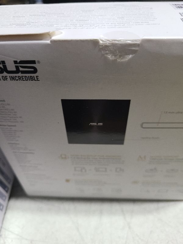 Photo 1 of ASUS ZenDrive Black 13mm External 8X DVD/Burner Drive +/-RW with M-Disc Support, Compatible with Both Mac & Windows and Nero BackItUp for Android Devices (USB 2.0 & Type-C Cables Included)