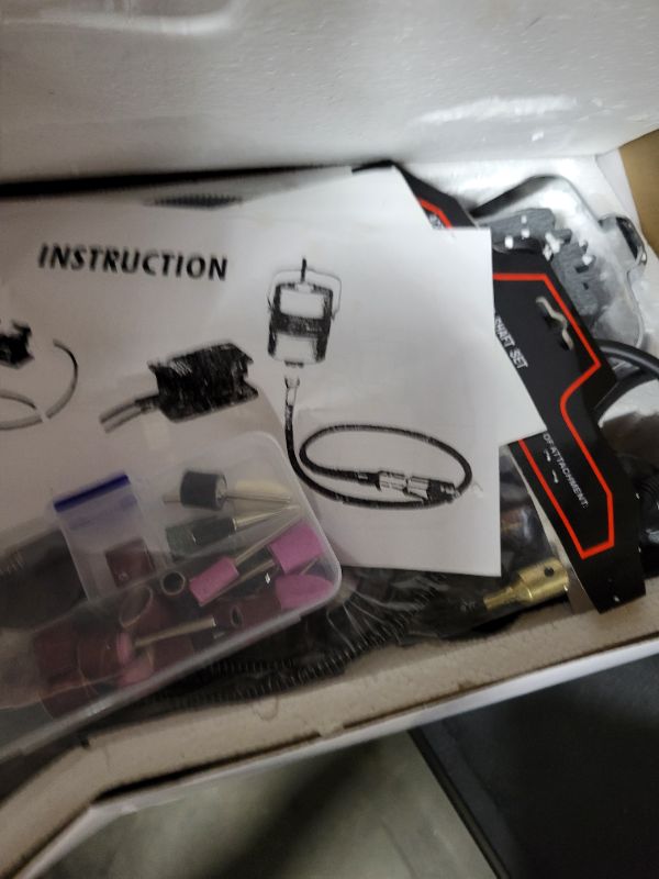 Photo 1 of 1000W 30000RPM Electric Flex Shaft Rotary Tool Foot Pedal Control Flex Shaft Hanging Grinder Carver Can Forward-Reverse Rotation, Multi-function Kit with Accessories for Carve-Buffing Diy Craft work