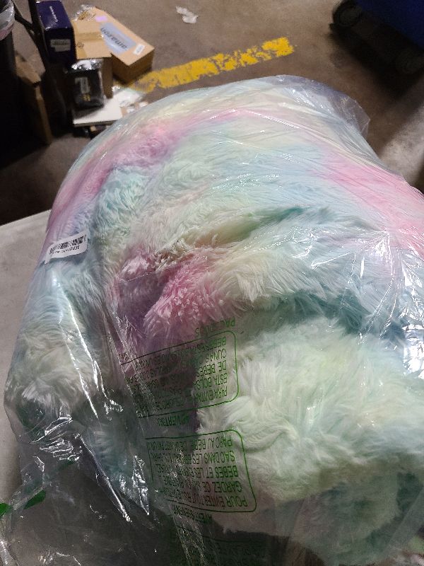 Photo 1 of RYNGHIPY Faux Fur Throw Blanket Tie Dye Colorful Rainbow Blanket for Couch Plush Fluffy Faux Rabbit Fur Decoration Blanket for Sofa Chair Bed (Rainbow, 63''x79'')