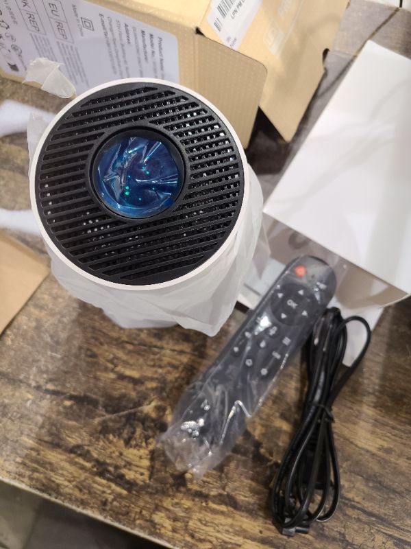 Photo 1 of 2025 Upgraded HY300pro Mini Projector with WiFi6 and Bluetooth, Portable Projector 4K 1080P Support, Android Projector with Air Mouse, 180° Rotatable Auto Keystone Outdoor Movie Projector for Phone
