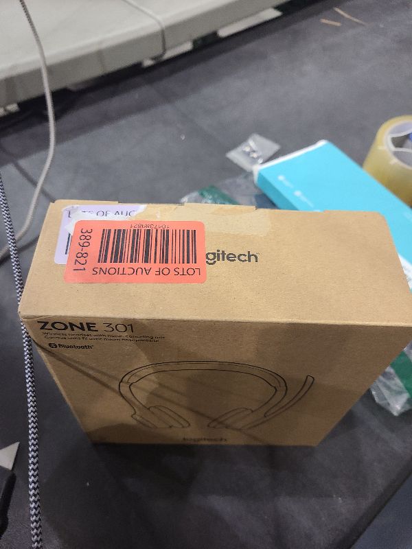 Photo 1 of Logitech Zone 301 Wireless Bluetooth Headset with Noise-Canceling Microphone, Compatible with Windows, Mac, Chrome, Linux, iOS, iPadOS, Android – Graphite