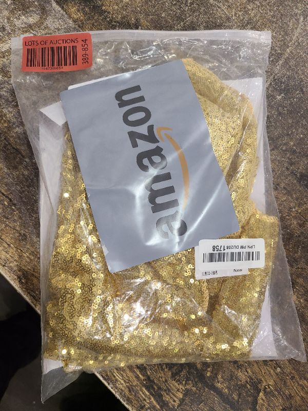 Photo 1 of 2 Packs 12 x 72 inches Gold Sequin Table Runner, Glitter Runner for Birthday Party Supplies Decorations Wedding Bachelorette Holiday Celebration Bridal Shower Baby Shower