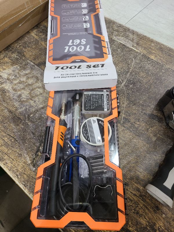 Photo 1 of Soldering Iron Premium Kit, 60W Soldering Gun with Ceramic Heater, 12-in-1 Soldering Tool, Adjustable Temperature 200 to 450°C, Includes Soldering Iron Tip, Solder Wire, Pump and Paste