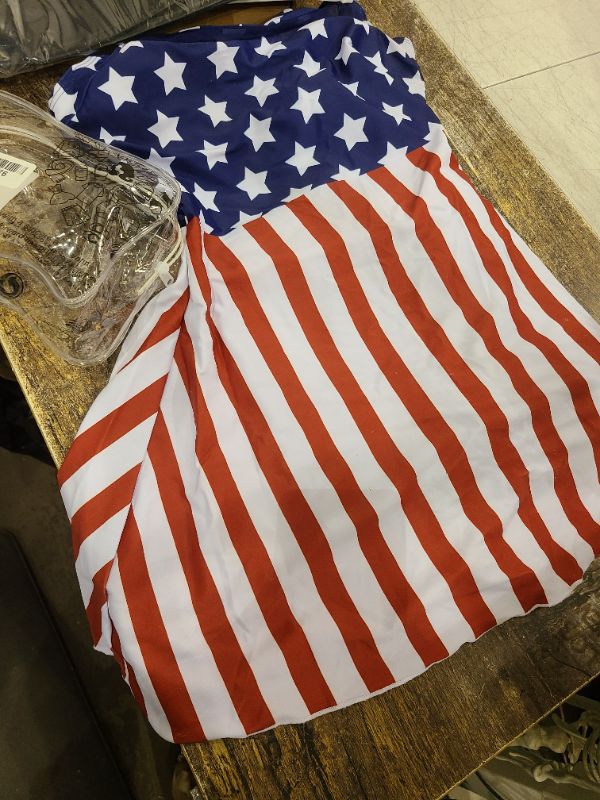 Photo 1 of Zando 4th of July Swimsuits for Women Patriotic Bathing Suits 2024 Swimdress One Piece Swimwear Ladies Mesh Ruched Tummy Control for Swimming Pool, Beach Party & Summer Vacation Flag Medium, 6-8