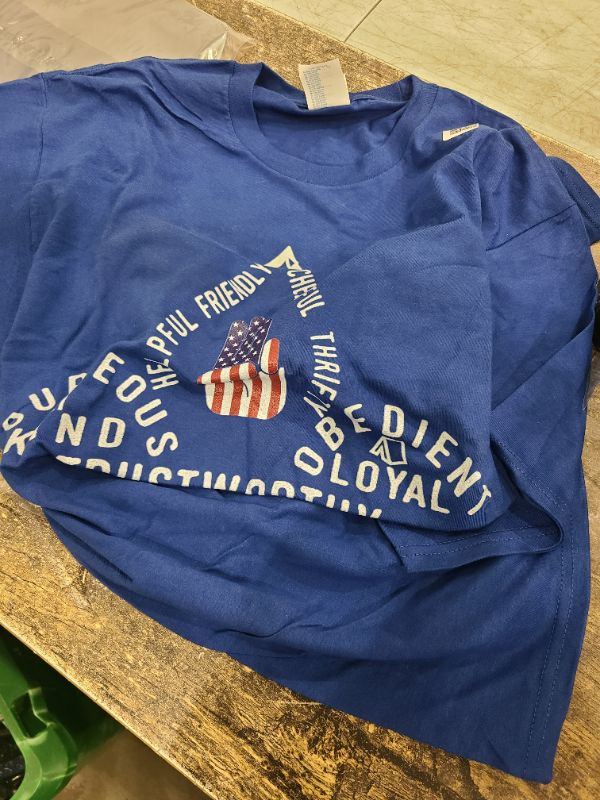 Photo 1 of America Flag Scouting law T-Shirt, Blue, Medium