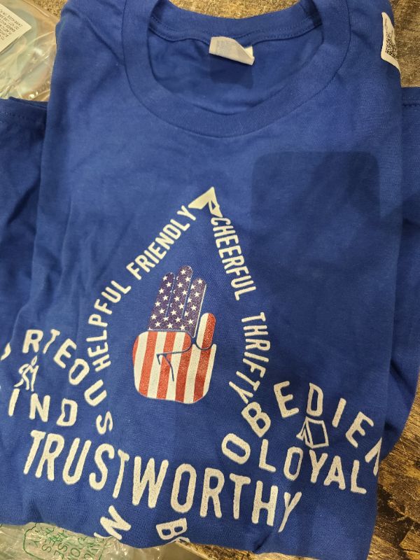 Photo 1 of America Flag Scouting law T-Shirt, BLACK, SMALL
