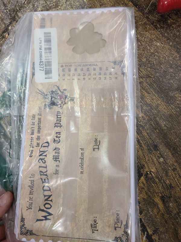 Photo 1 of 30pcs Vintage Alice in Wonderland Invitations for Mad Hatters Tea Party