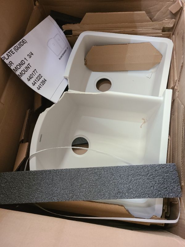Photo 1 of BLANCO 443064 Diamond 60/40 Undermount Kitchen Sink, 32" L X 21" W - Soft White