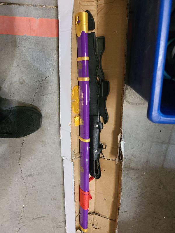 Photo 1 of Cold Blade Light Up Sword - 40 inches Rechargeable Light Saber Sword, Plastic Anime Replica Katana with Belt & Stand - Purple Yama Enma Sword