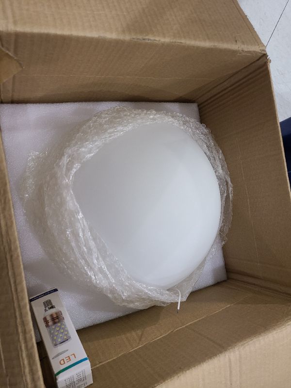 Photo 1 of 9.84 inches Modern Wall Sconces White Glass Lampshade Ceiling Lamps Indoor Decorative Wall Light Circular Wall Lamp Creative Ceiling Lights for Living Room Stairs Bedroom Aisle Bathroom Bedsid