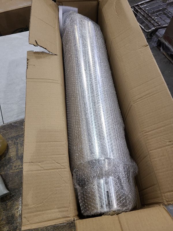Photo 1 of FGJQEFG 5 Inch Inlet 8 Inch Outlet Polished Stainless Steel Miter Cut Diesel Exhaust Stack Diesel Exhaust Tip(Stack Smokers 5" ID Inlet 36" Long)