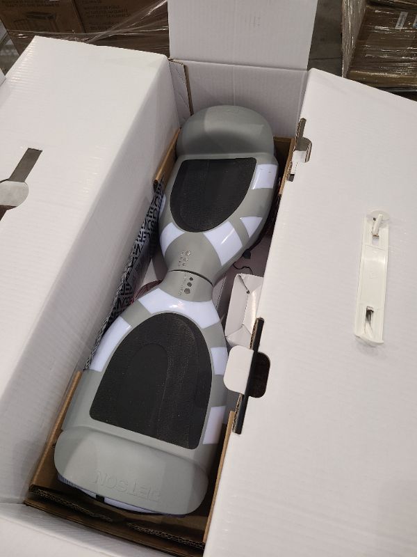 Photo 1 of Jetson Litho X Hoverboard, Active Balance Technology, 500-Watt Motor, Up To 10 mph, Range of Up to 10 Miles, 3 Speed Modes, Illuminated Rims, Light-Up Body, Ages 12+, Gray, JLITHX-GRY