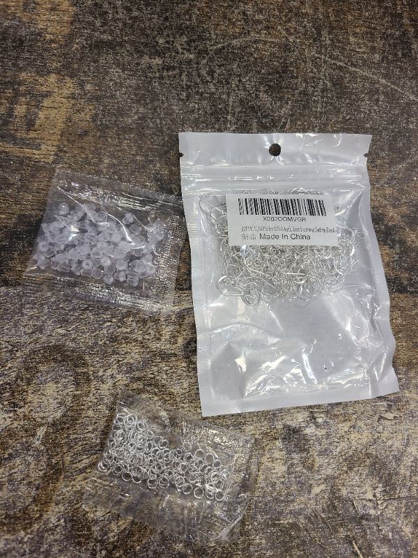 Photo 1 of 100PCS/50Pairs 925 Sterling Silver Earring Hooks, Fish Ear Wires, 300pcs Hypoallergenic Making Kit With Jump Rings and Clear Rubber Safety Backs