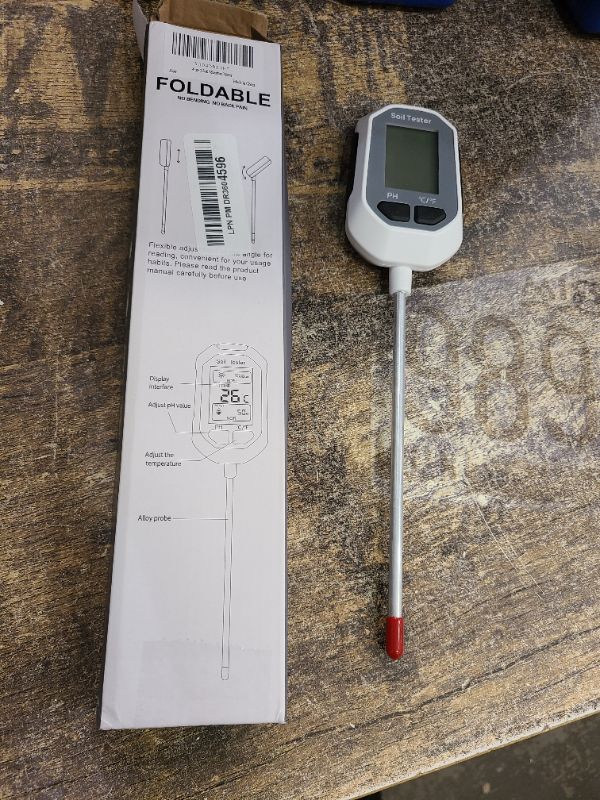 Photo 1 of 4-in-1 Soil Moisture Meter Digital Plant Temperature/Soil Moisture/PH Meter/Sunlight Intensity Backlight LCD Display Soil Test Meter for Gardening, Farming and Outdoor Plants