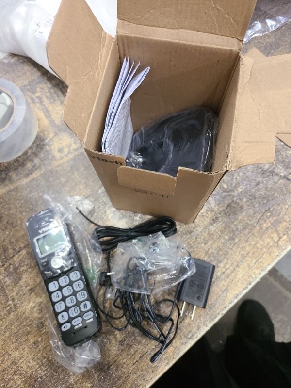 Photo 1 of [New] VTech VG131-11 DECT 6.0 Cordless Phone - Bluetooth Connection, Blue-White Display, Big Buttons, Full Duplex, Caller ID, Easy Wall Mount, 1000ft Range (Black)