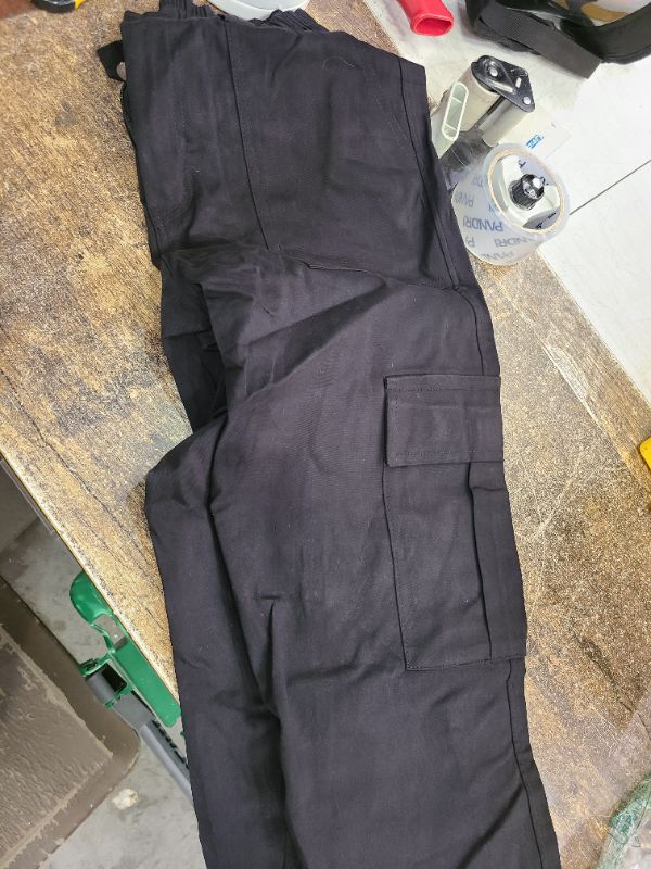 Photo 1 of THWEI Cargo Pants for Women High Waisted Casual Pants Y2K Streetwear with 6 Pockets Black S