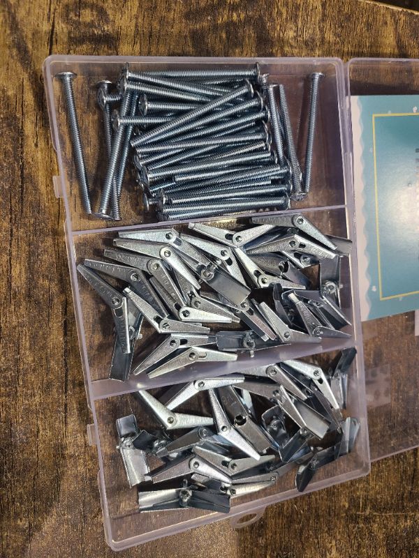 Photo 1 of 50 Pcs 1/8 Inch Toggle Bolts for Drywall, Heavy Duty Metal Drywall Anchors Kit, Dry Wall Anchors and Screws Kit, Butterfly Anchors for Ceiling, Sheetrock, Hollow Wall