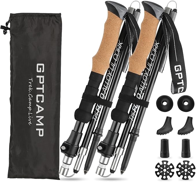 Photo 1 of GPTCAMP Nordic Walking Stick, TPZ-1, 2pc Folding Collapsible Hiking Poles