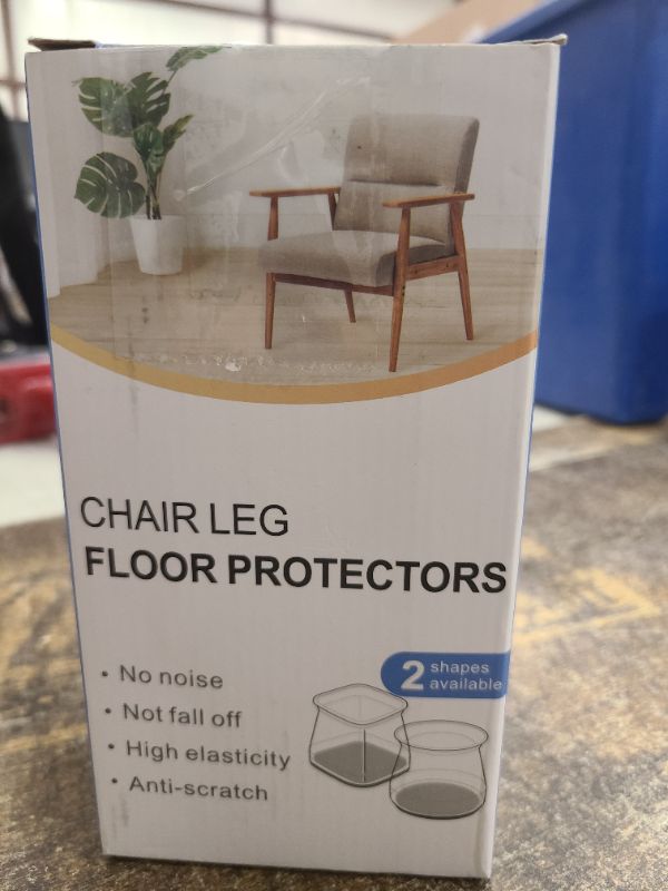 Photo 1 of 12 Pcs Chair Leg Floor Protectors Square, Silicone Felt Furniture Leg Pads Caps Covers for Hardwood Floors (Fit:1-1/16" to 1-5/8")