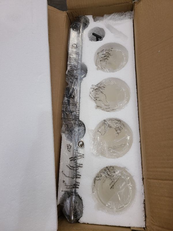 Photo 1 of Aipsun 4 Lights Bathroom Light Fixture Black Vanity Lights Up and Down Modern Bahthroom Lighs with Clear Glass and Frosted Glass Modern Bahthroom Lighs Over Mirror(Exclude Bulb)
