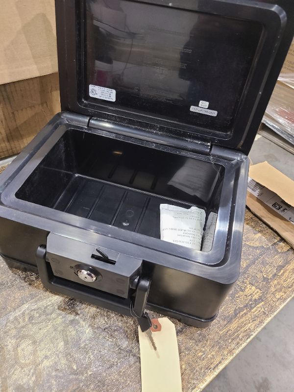 Photo 1 of Honeywell Safes & Door Locks - Small Safe Box Chest for Home - Fireproof Safe Holds #10 Envelopes, USB Flash - Strong ABS Plastic - Document, Money Safe with Key Lock System - 0.15 CU, Black - 1101