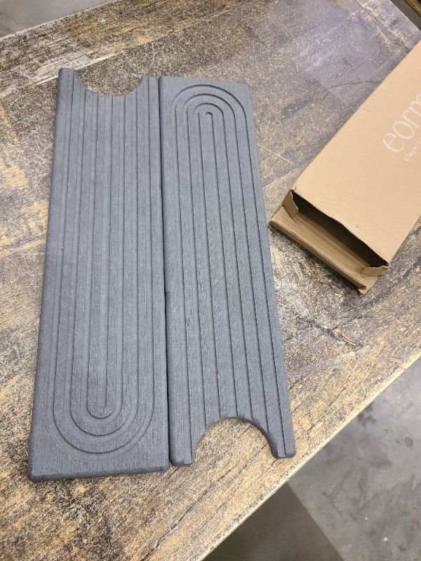Photo 1 of 30 inch Kitchen Faucet Absorbent Mat - Diatomaceous Earth Splash Guard for Sink Faucet, Aesthetic Water Absorbing Stone Tray in The Modern Home [30" x 3.9", Dark grey]