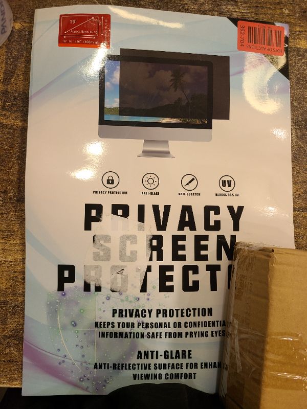 Photo 1 of 19 Inch Privacy Screen for Computer Monitor Eye Protection Anti Glare Blue Light Monitor Privacy Shield Screen 19 Inch 16:10 Aspect Ratio [2 Pack]