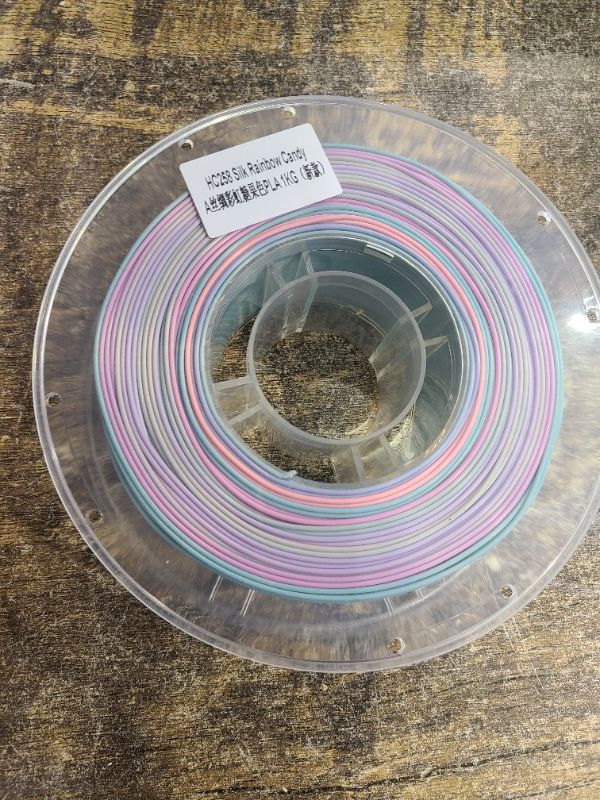 Photo 1 of Kingroon Silk PLA Filament 1.75mm Rainbow Filament 3D Printer Filament Color Changing Filament 1kg Dimensional Accuracy ±0.03mm,Fit Most 3D Printers(Candy)